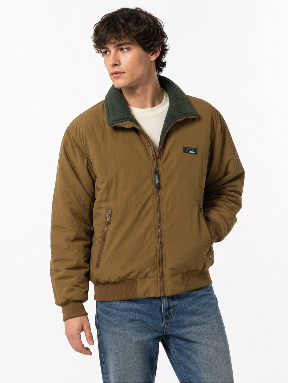 Vintage 90s L.L.Bean Warm-Up Jacket Men Coat Outdoors